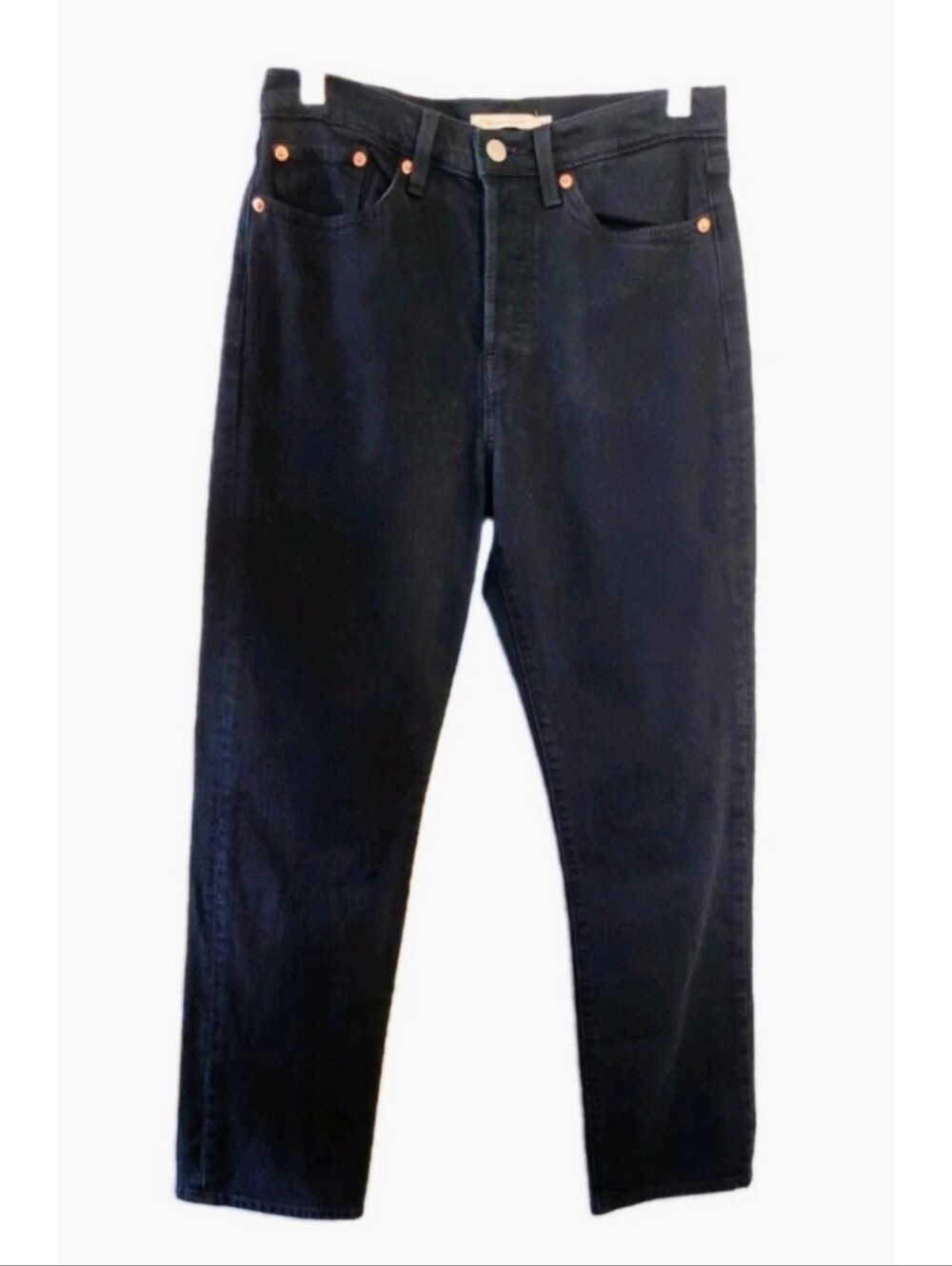 Levi's Jeans Women's Wedgie Straight Black Button Fly Denim Size 27 Classic Y2K